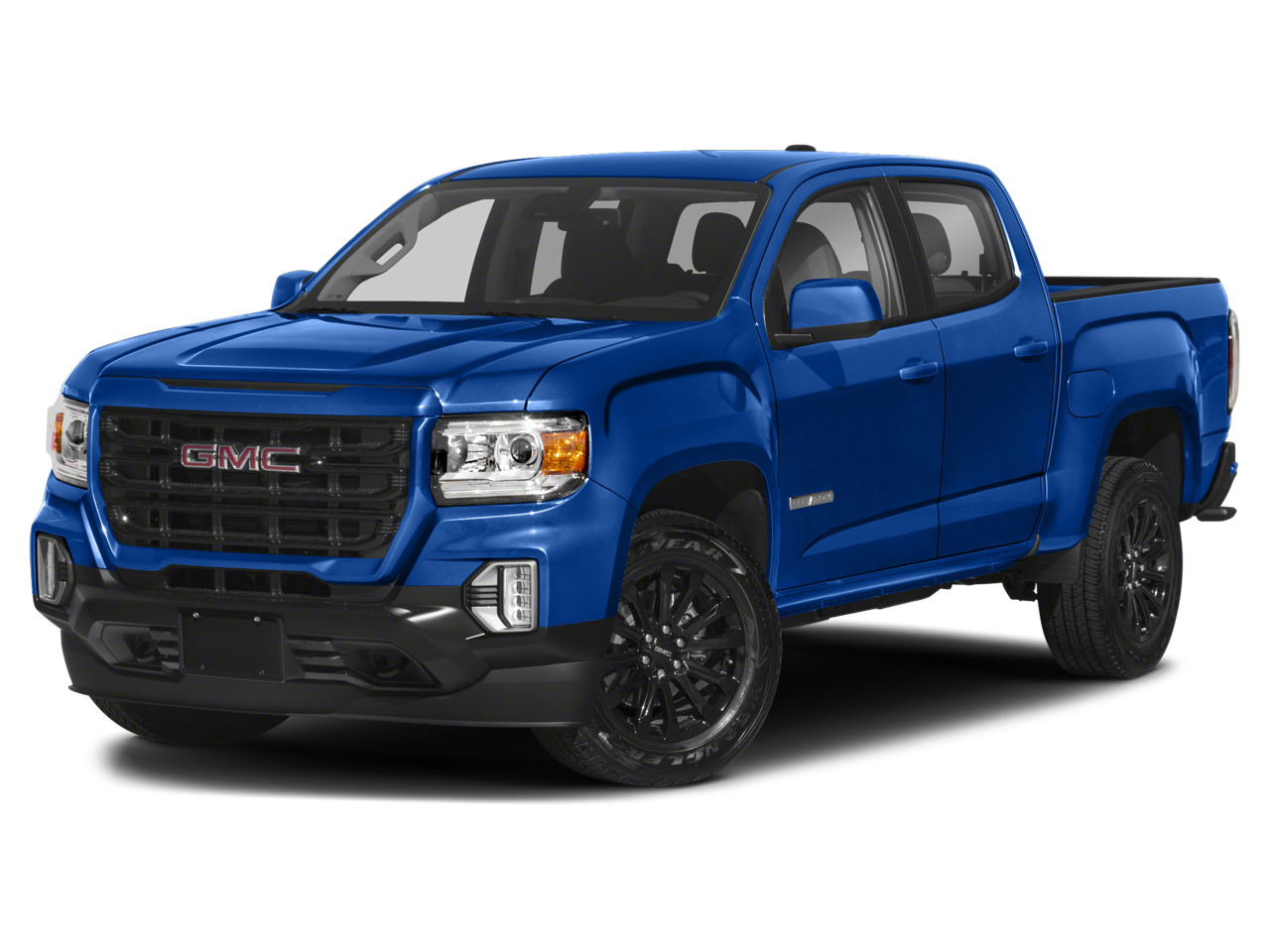 2022 GMC Canyon Elevation in Satin Steel Metallic — front three-quarter view
