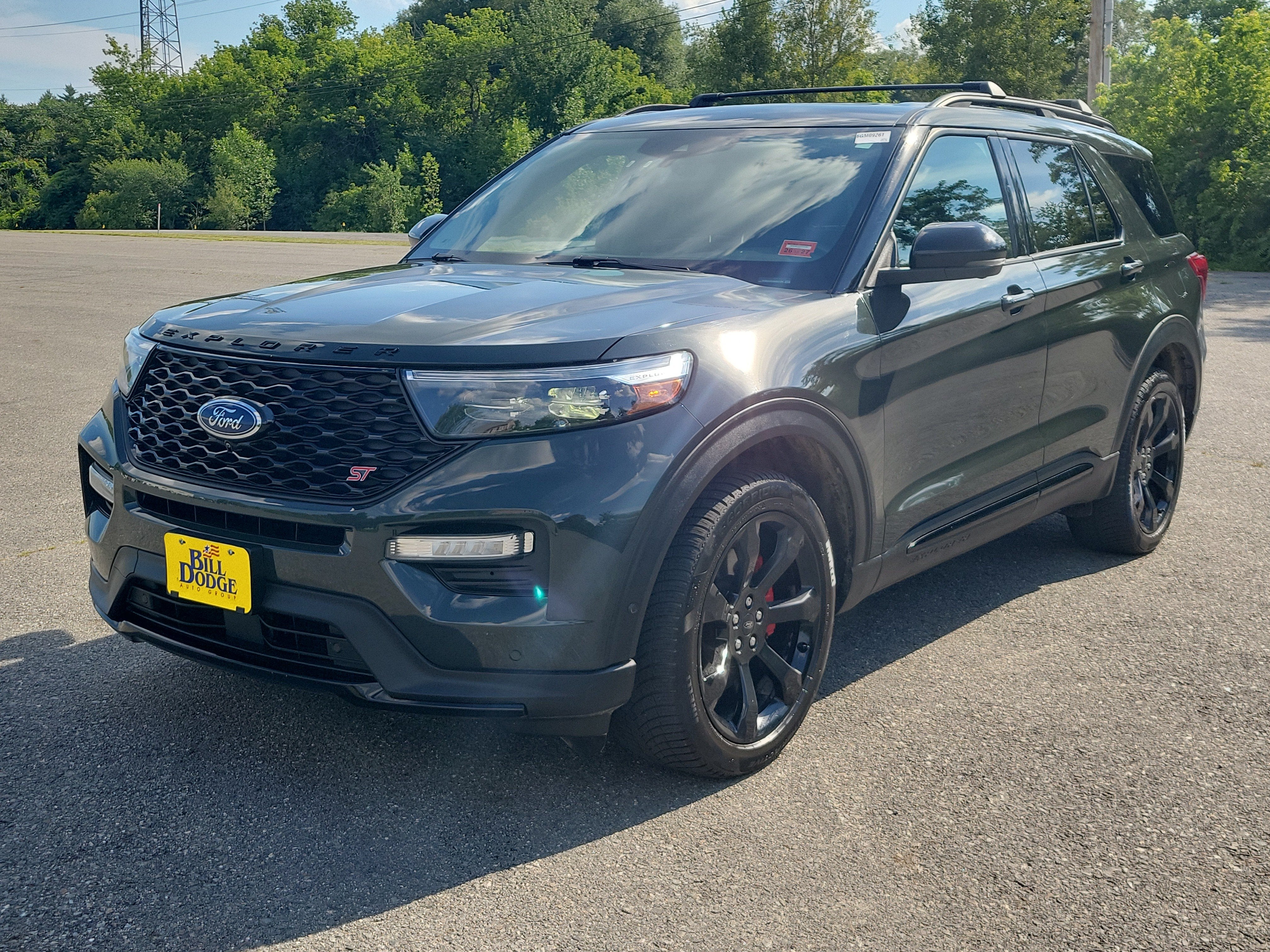 2022 Ford Explorer ST in Green — front three-quarter view