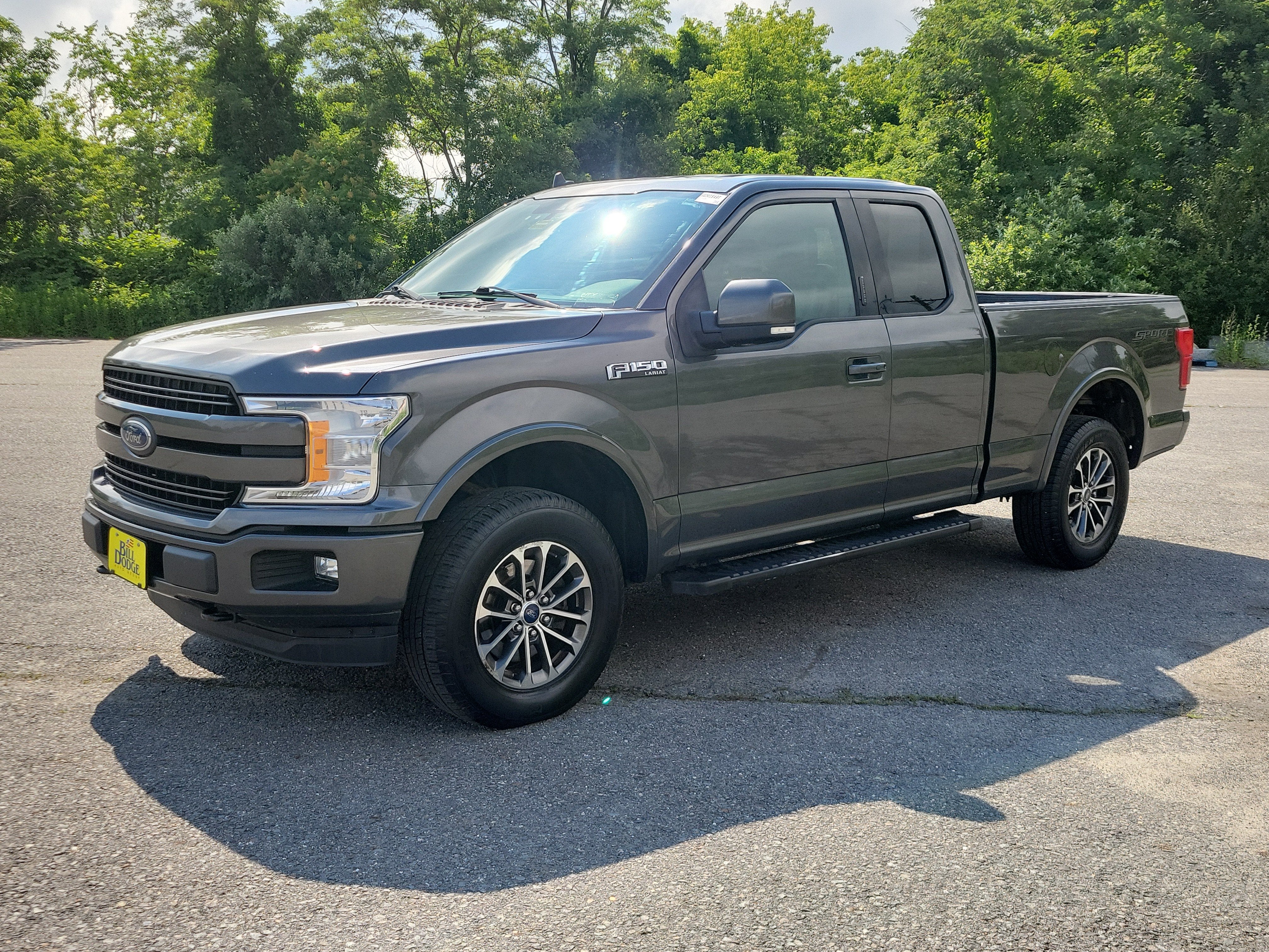 2019 Ford F-150 LARIAT in Gray — front three-quarter view