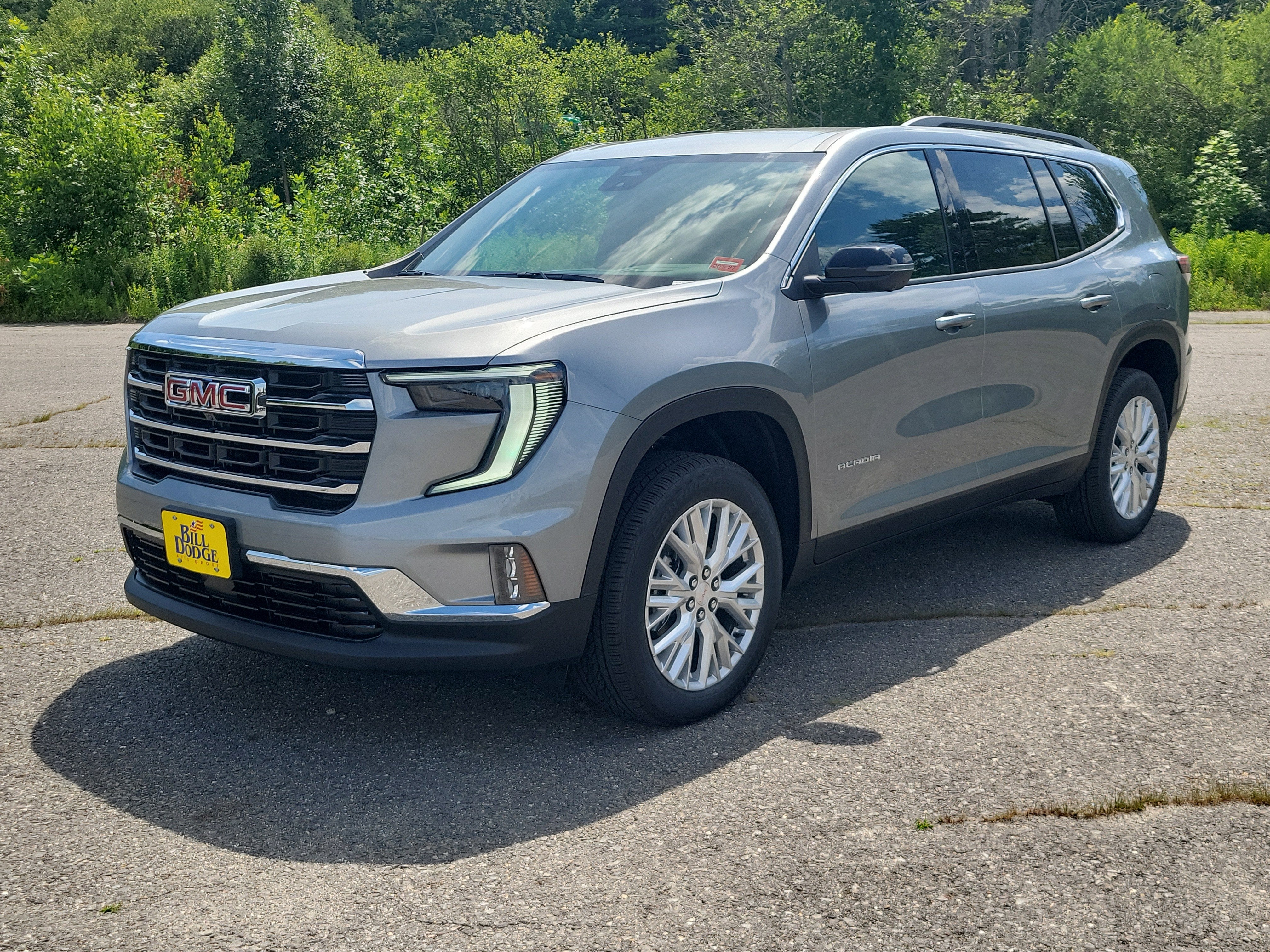 2026 GMC Acadia Elevation in Sterling Metallic — front three-quarter view
