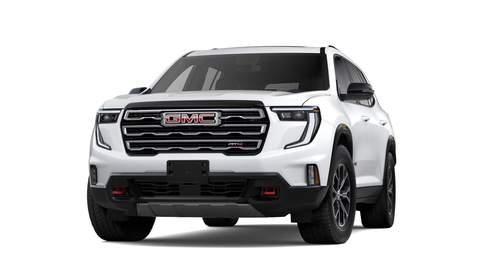2026 GMC Acadia AT4 in Summit White — front three-quarter view