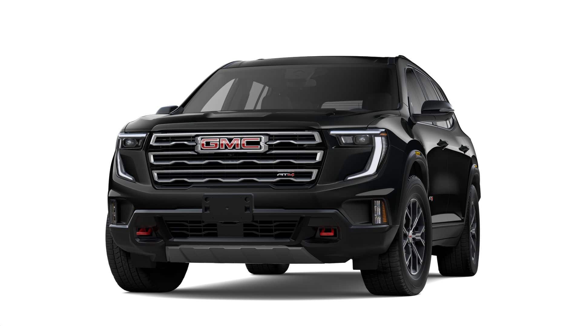2026 GMC Acadia AT4 in Ebony Twilight Metallic — front three-quarter view