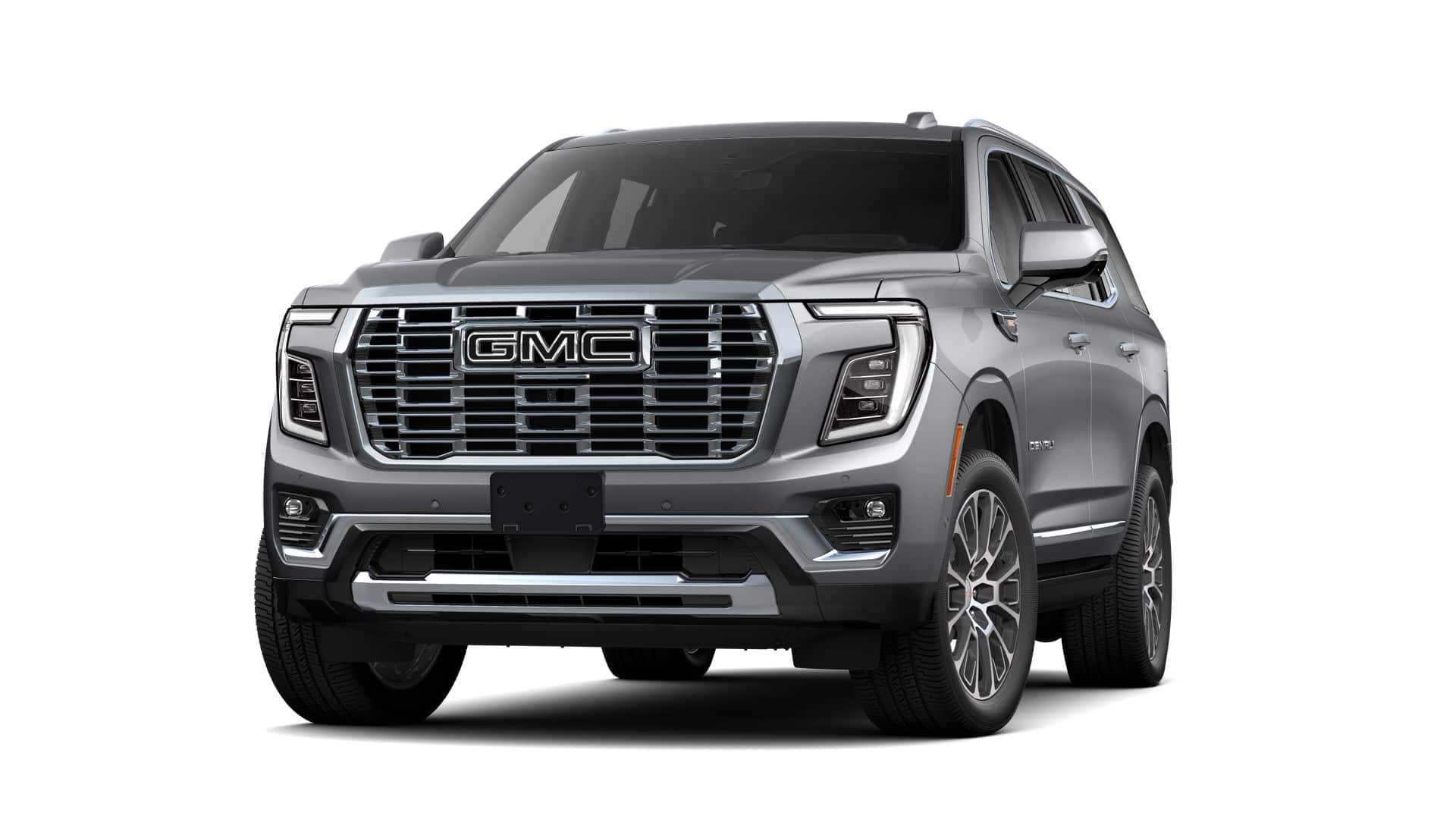 2026 GMC Yukon Denali in Sterling Metallic — front three-quarter view