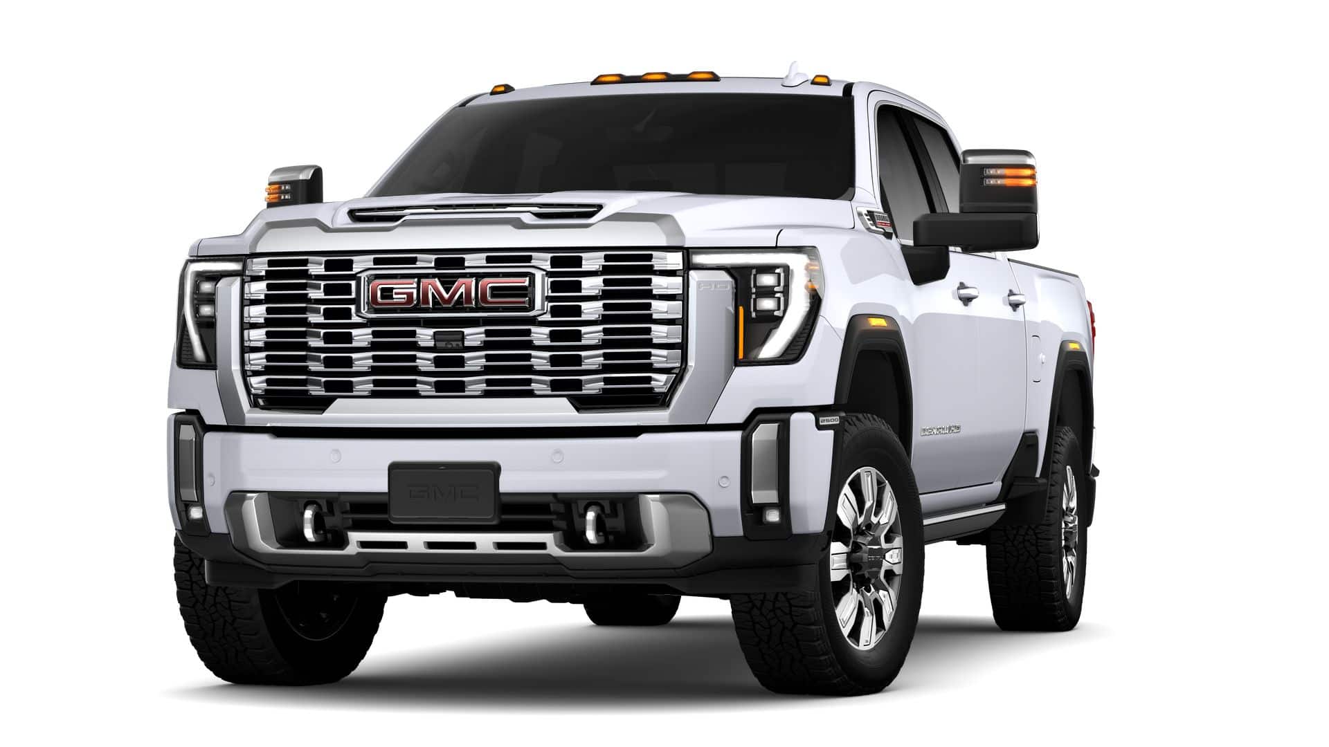 2026 GMC Sierra 2500 HD Denali in Glacier White Tricoat — front three-quarter view