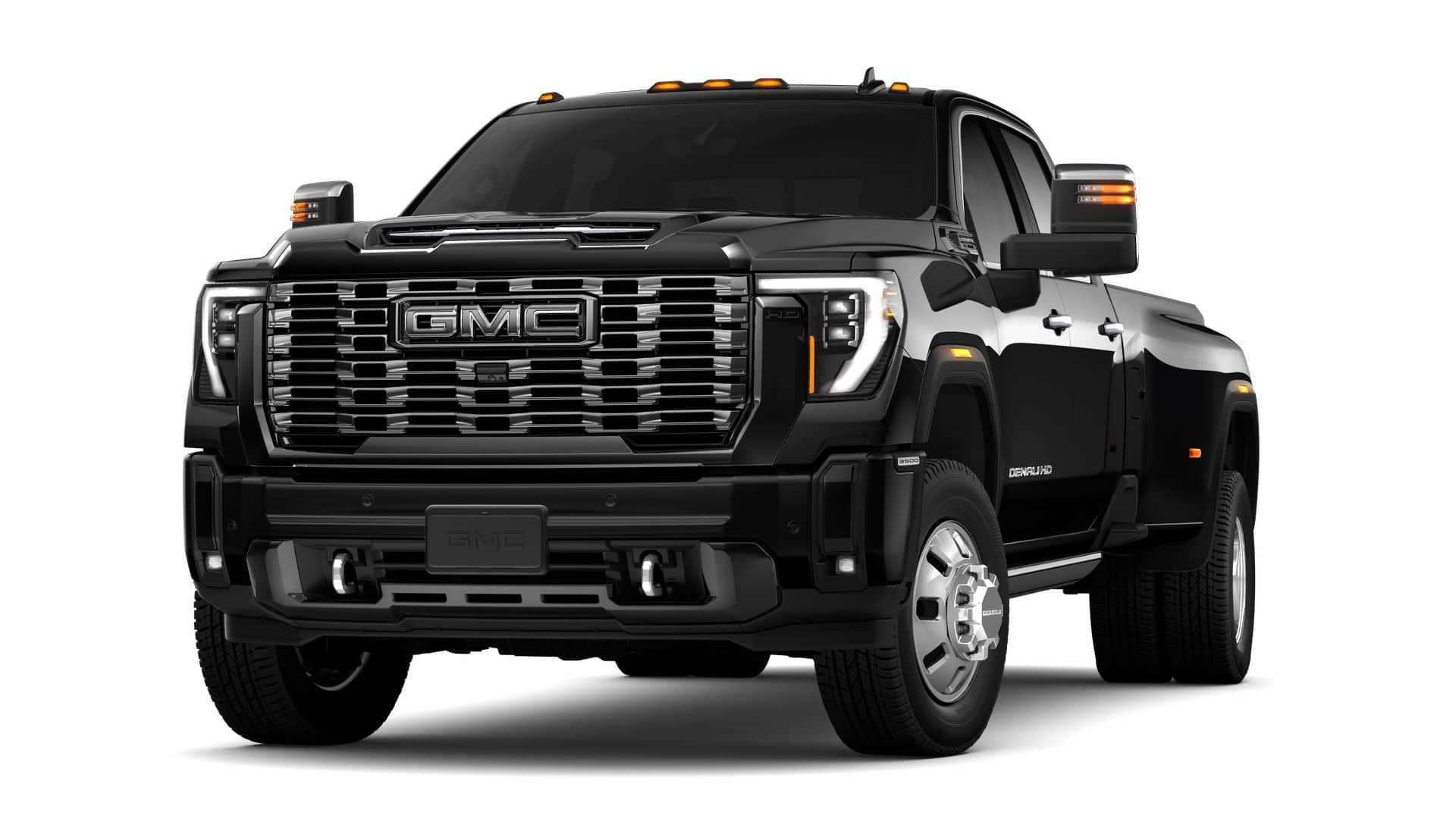2026 GMC Sierra 3500 HD Denali Ultimate DRW in Onyx Black — front three-quarter view