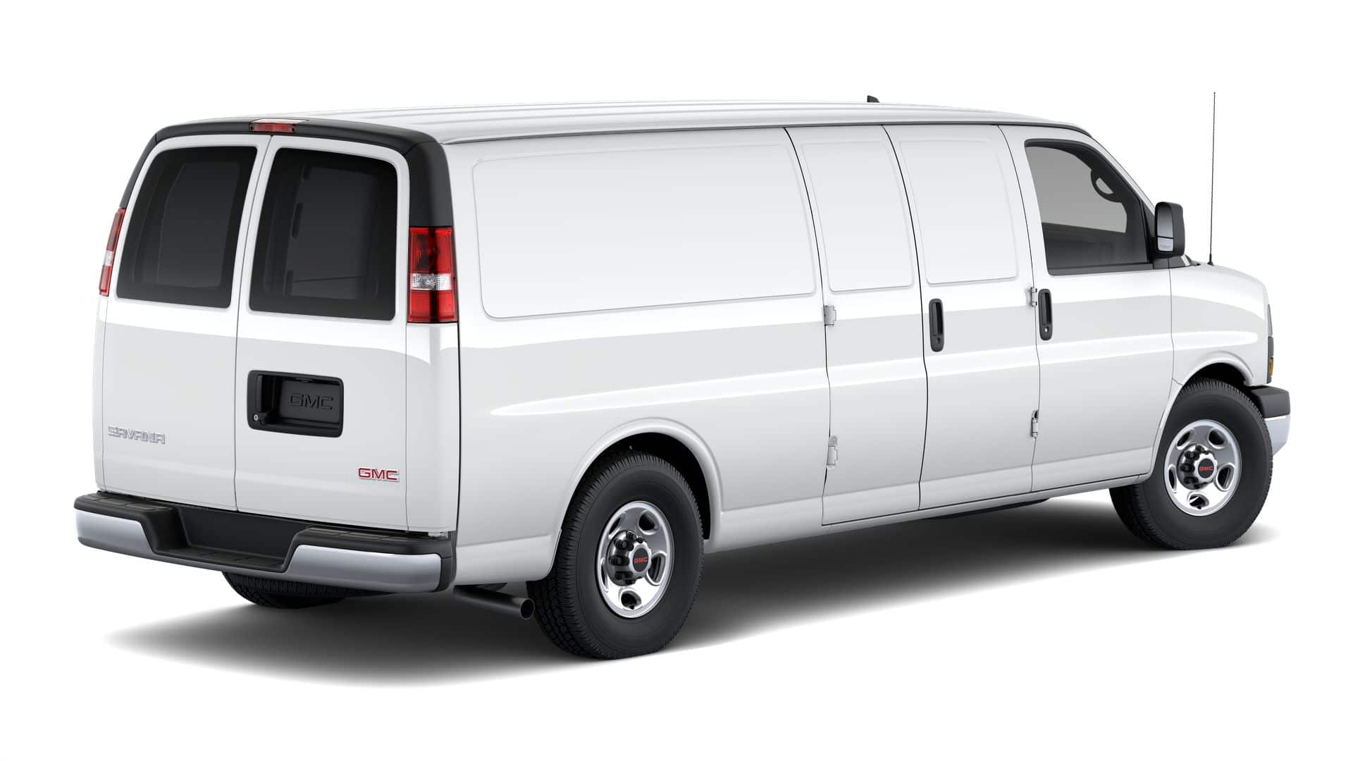 2026 GMC Savana Cargo — rear three-quarter view
