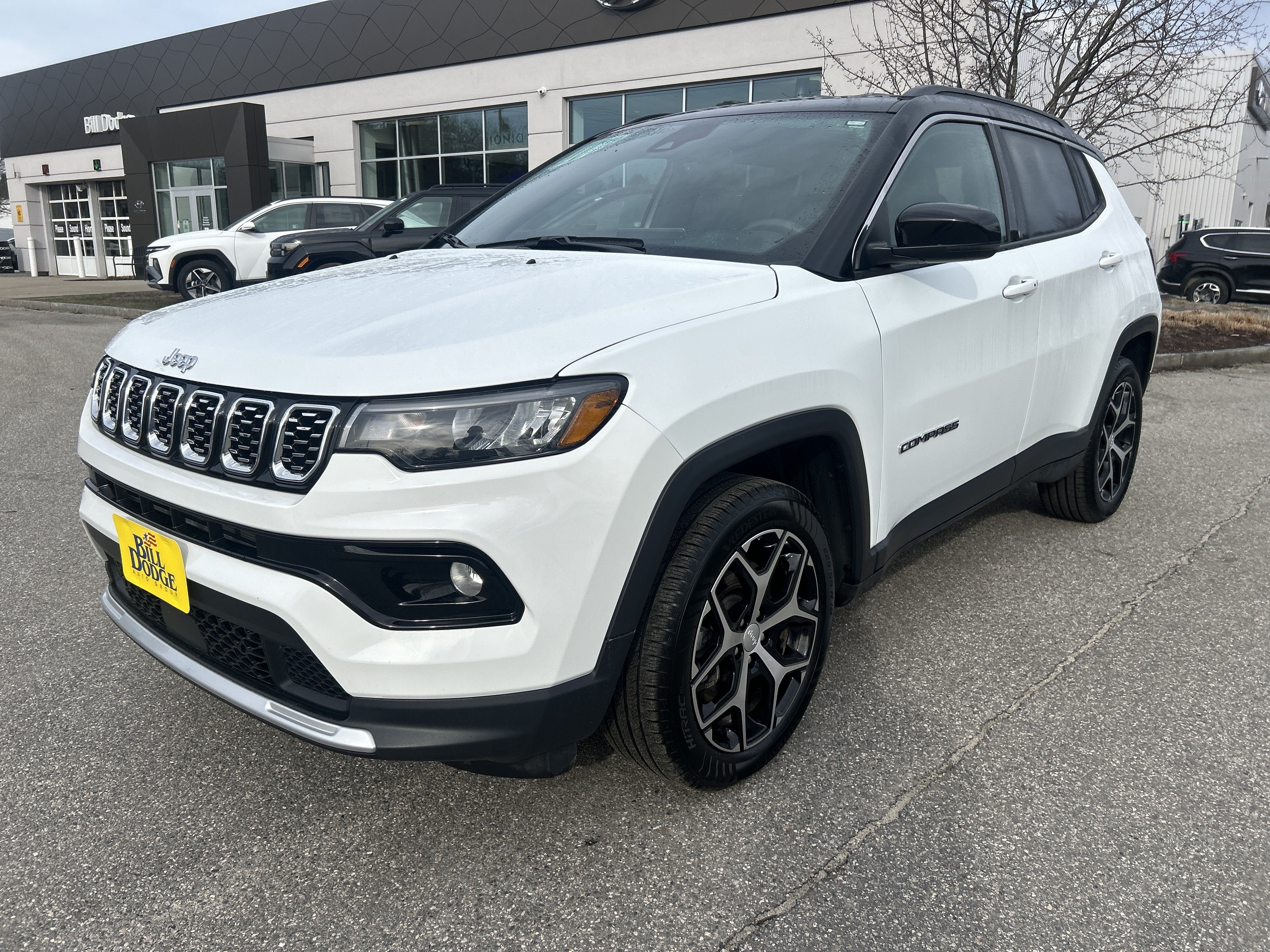 2024 Jeep Compass Limited 4x4 in White — front three-quarter view