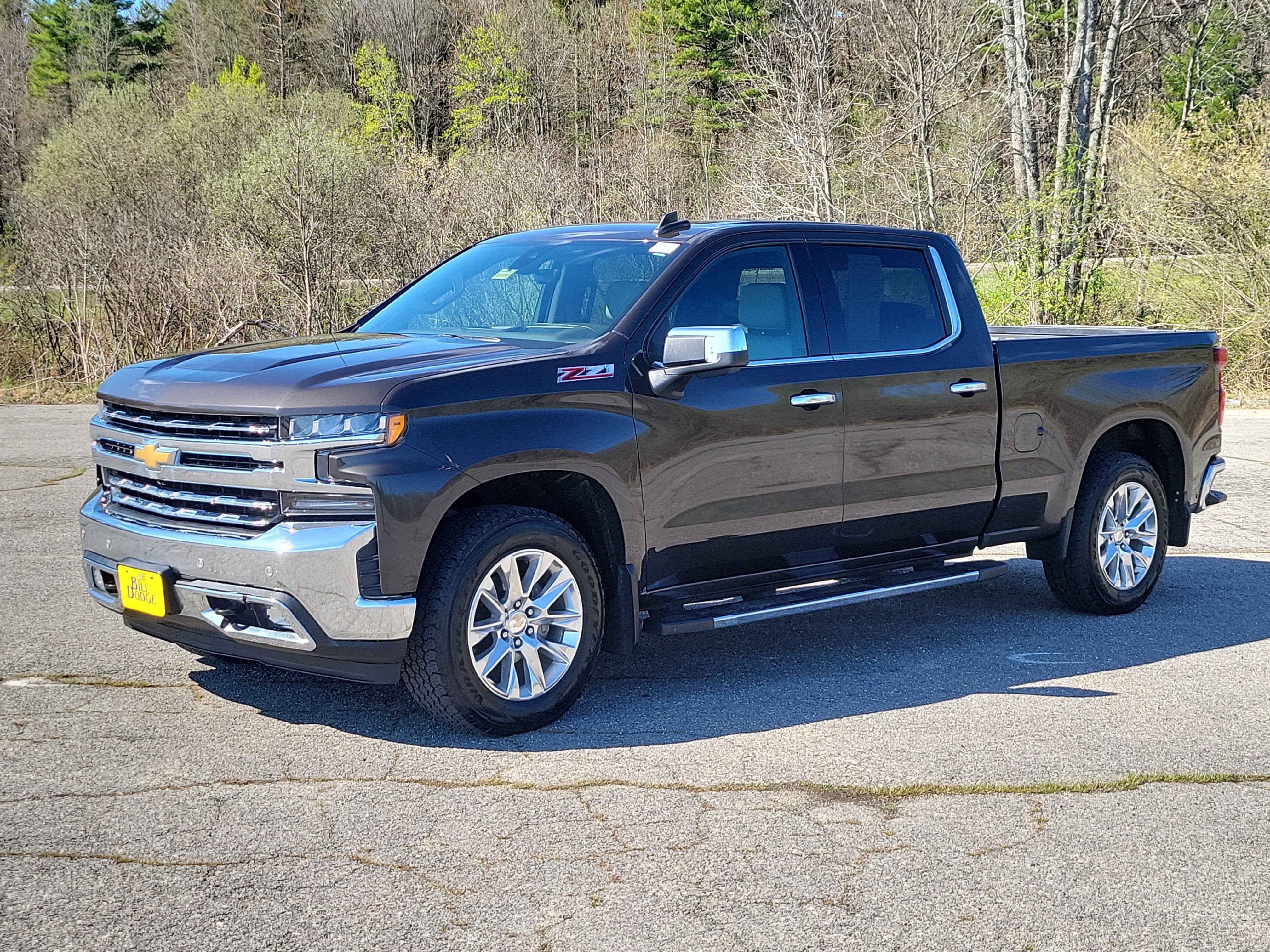 2021 Chevrolet Silverado 1500 LTZ in Oxford Brown Metallic — front three-quarter view