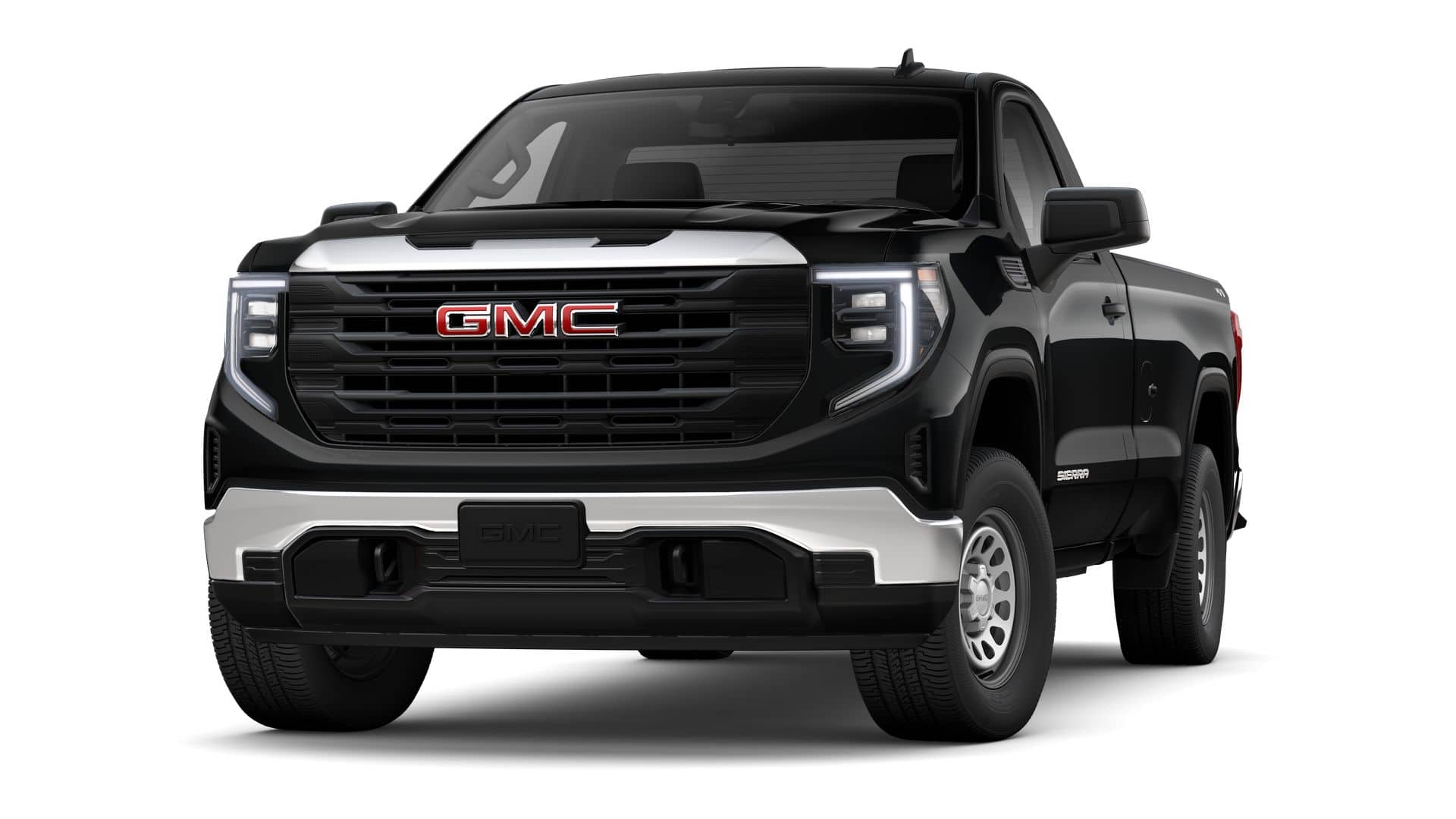 2026 GMC Sierra 1500 Pro in Onyx Black — front three-quarter view
