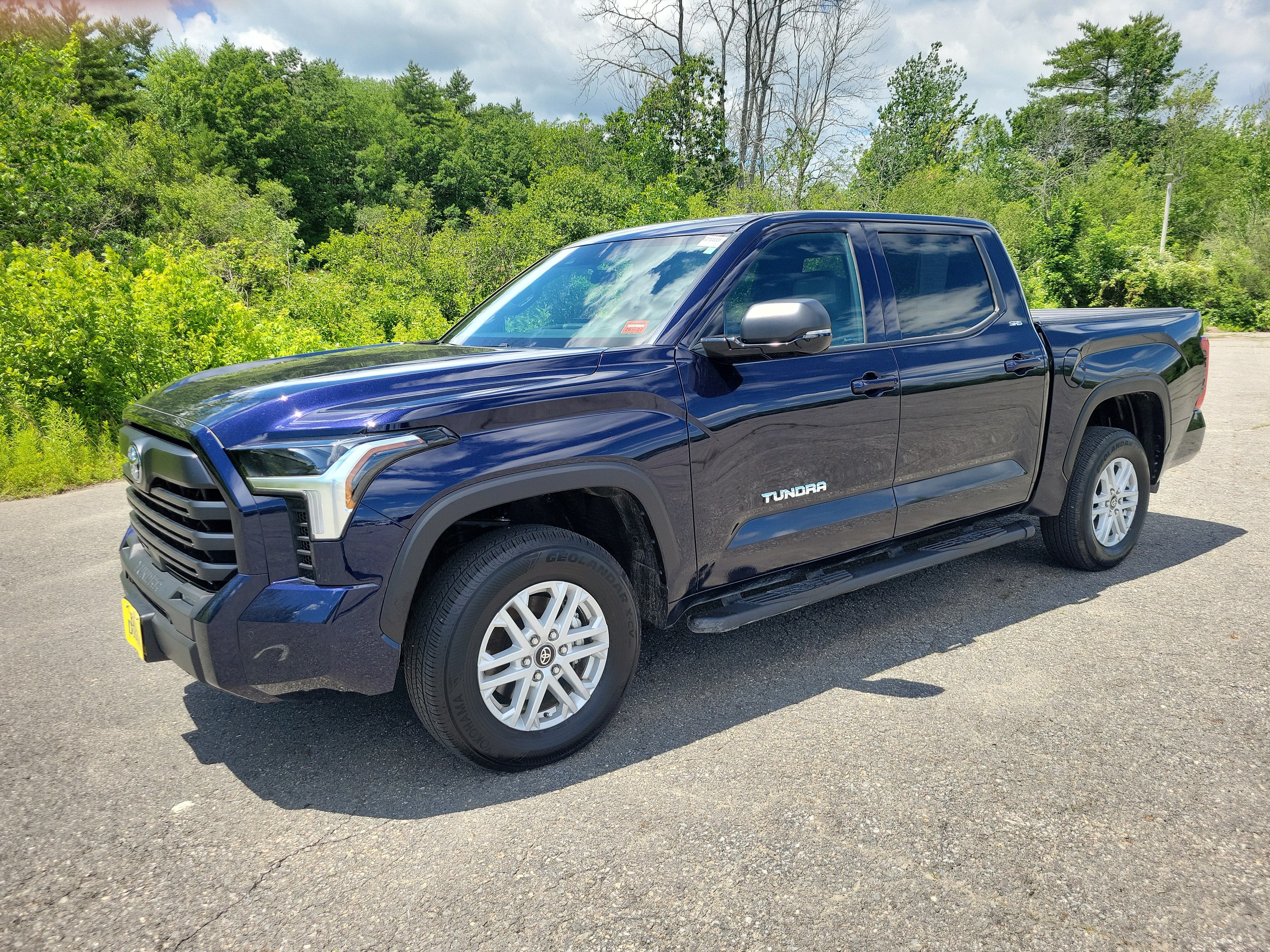 2025 Toyota Tundra SR5 in Blue — front three-quarter view